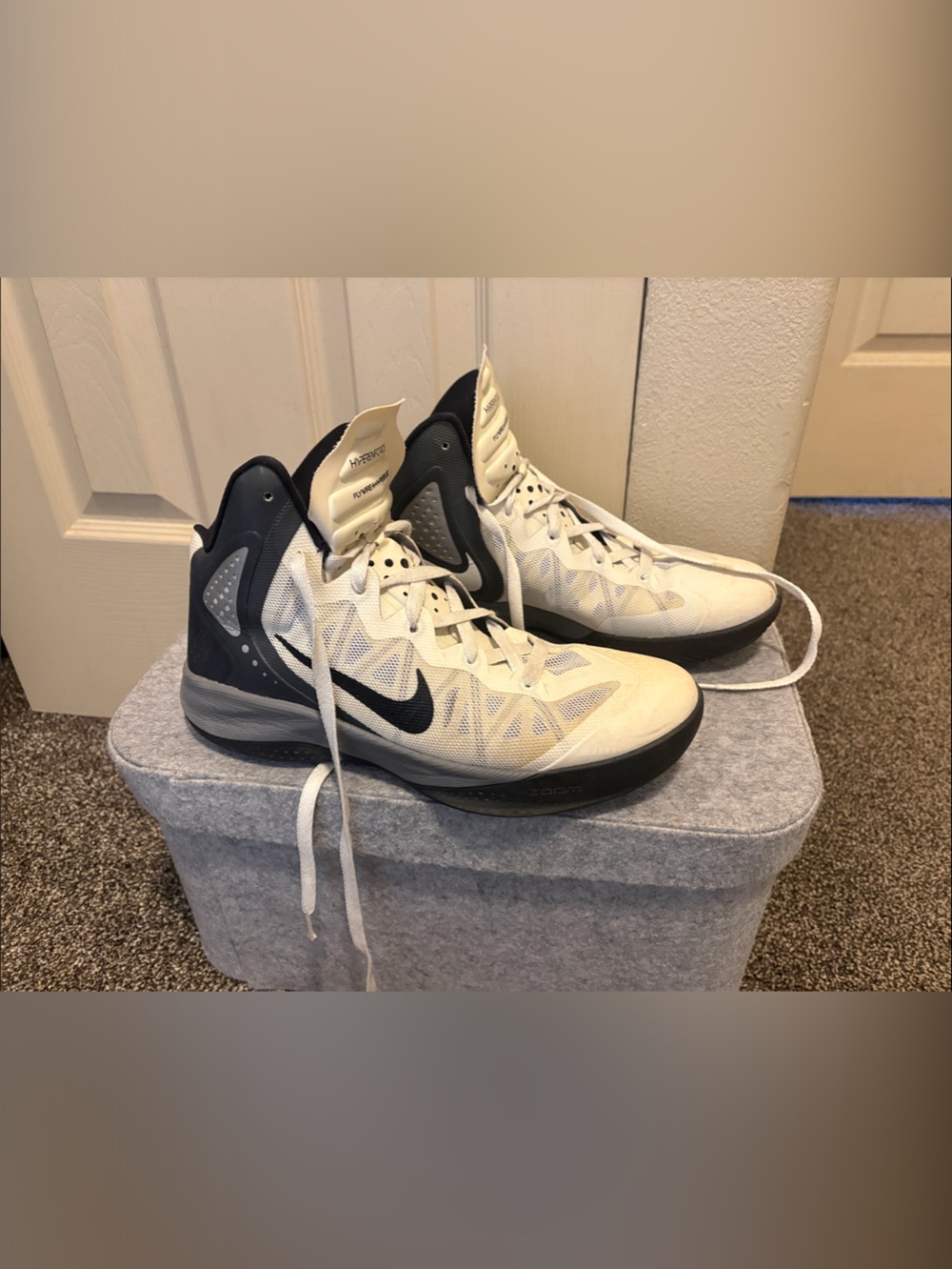 Nike Men’s High-Top Basketball Sneakers in White and Black